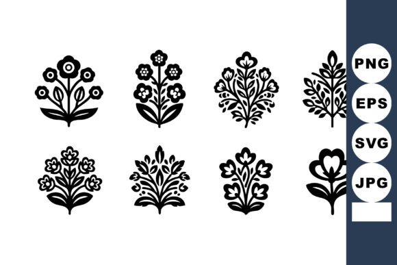 Decorative Flower Icons Set: A Designer's Toolkit