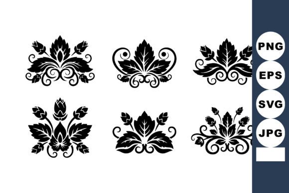 Elegant Black Floral Vectors for Your Design Toolkit