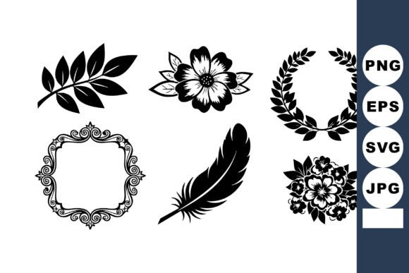 Elegant Botanicals: The Versatility of Decorative Floral and Leaf Vector Design