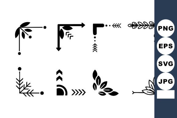 Elegant Design with Black Floral Corner Vectors