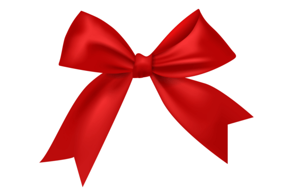 Elevate Your Design with Decorative Bow: Realistic Red Silk Ribbon