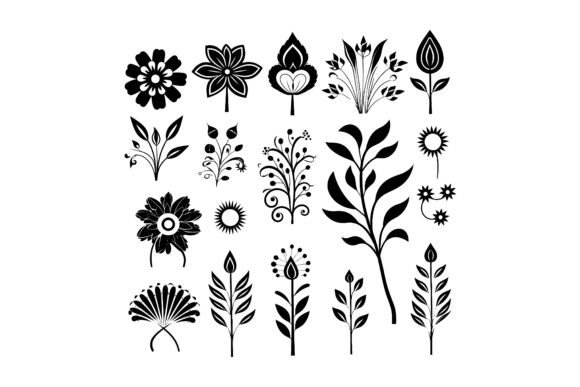 Floral Decorative Elements Silhouette: A Designer's Toolkit