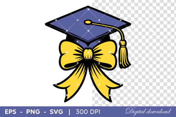 Graduation Cap with Decorative Bow: A Festive Design Asset