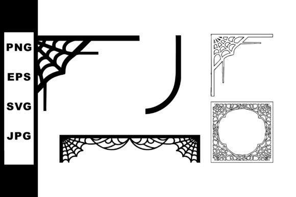 Halloween Spider Web Decorative Corner B: Elevate Your Spooky Designs