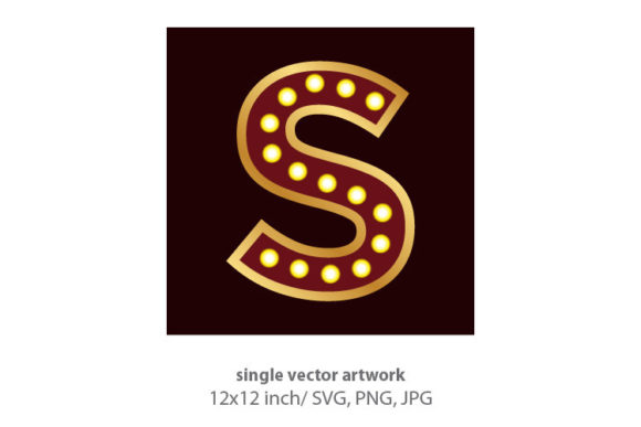 Lights Bulbs Inside Decorative Letter S: A Modern Design Asset