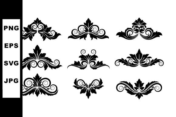 Timeless Elegance: Black Vintage Decorative Floral Vector Design